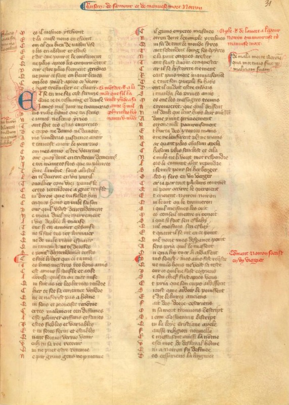 Folio 31 du Roman de la Rose