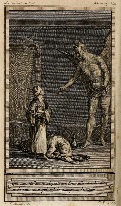 Gravure du conte Aladin et la lampe merveilleuse